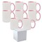 8 Pcs 15OZ El Grande Pink Inside & Handle Sublimation Mugs With Foam Support Boxes